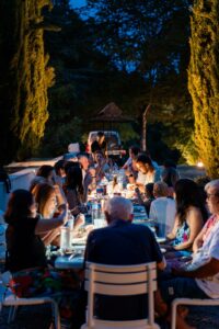 Welcome dinner d'un mariage au Domaine de La Fauconnie