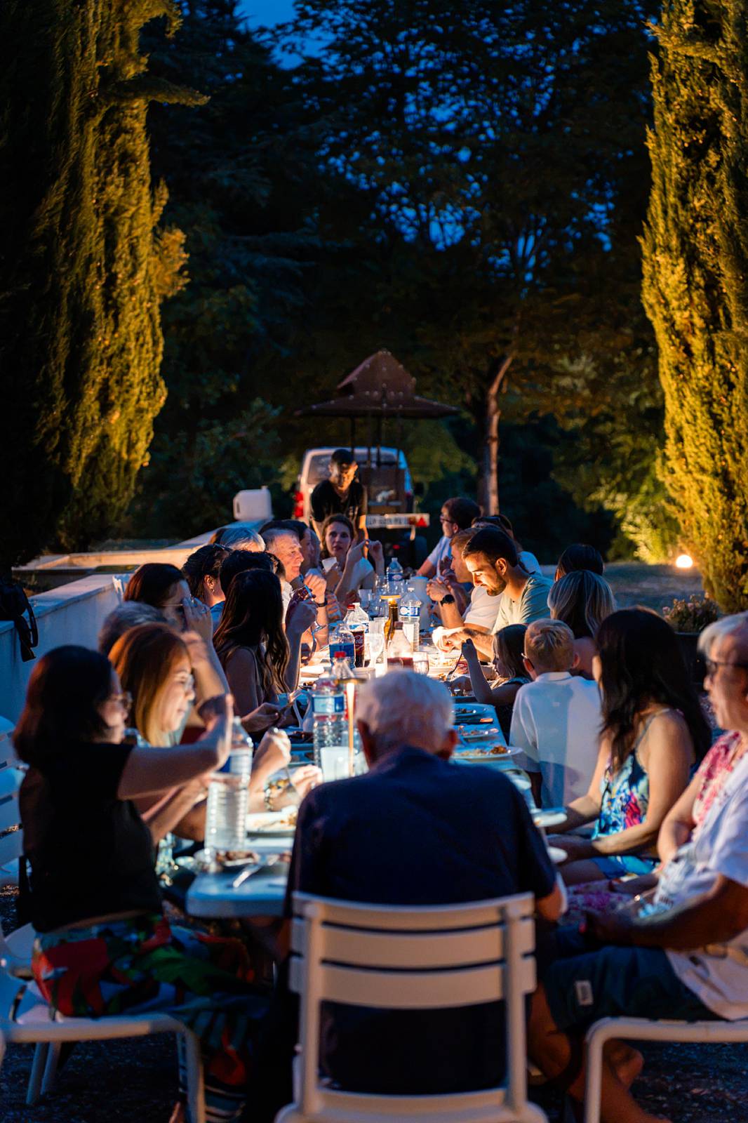 Welcome dinner d'un mariage au Domaine de La Fauconnie