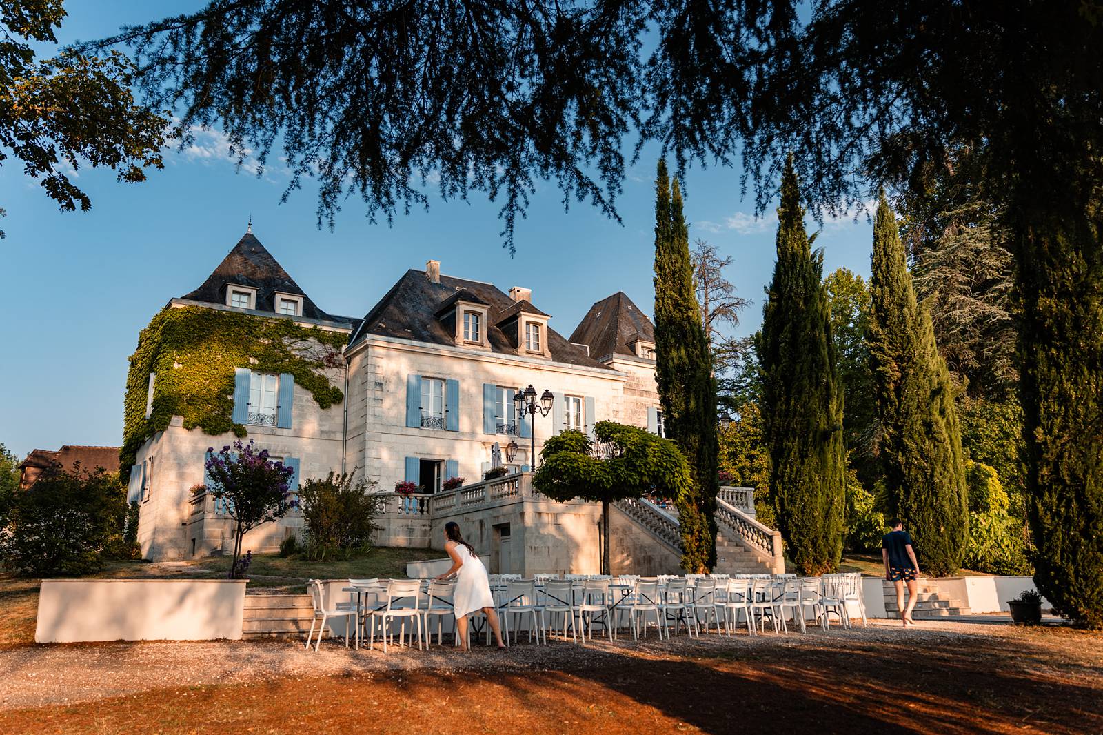 Welcome dinner d'un mariage au Domaine de La Fauconnie