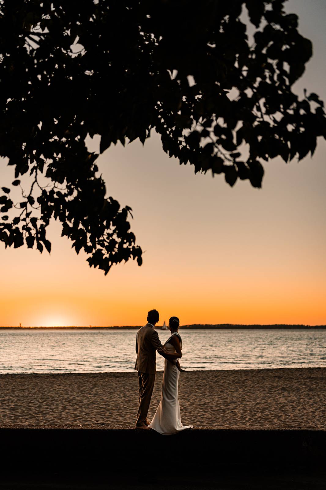 Photos de couple au coucher de soleil au Tir au Vol Arcachon