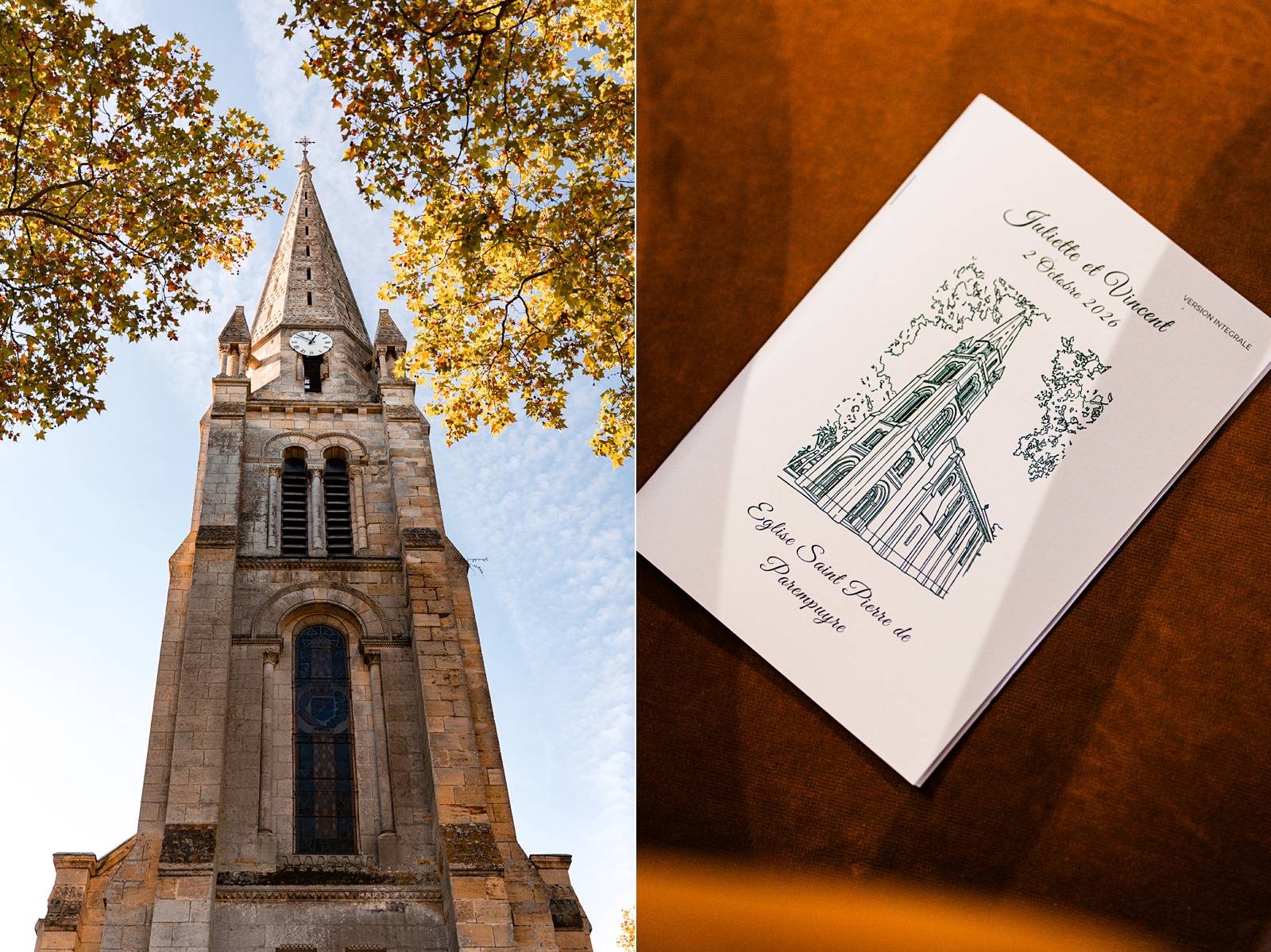 Mariage à l'église Saint-Pierre de Parempuyre en Gironde de Juliette et Vincent.