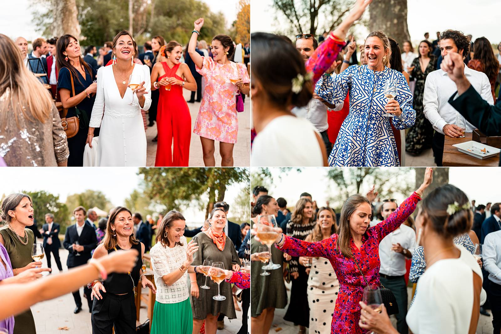 Danse à l'extérieur au mariage au Château Grattequina en Gironde de Juliette et Vincent.