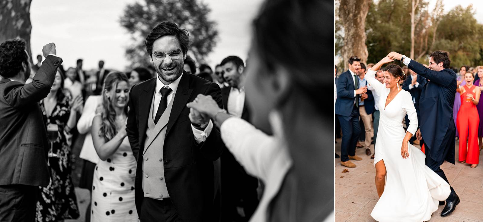 Danse à l'extérieur au mariage au Château Grattequina en Gironde de Juliette et Vincent.